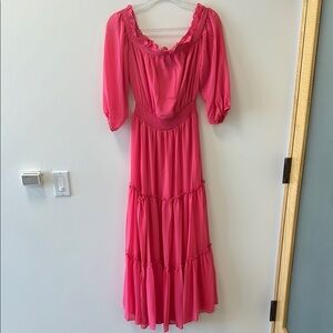 Monograph Sz XS Pink Tiered Maxi Sundress